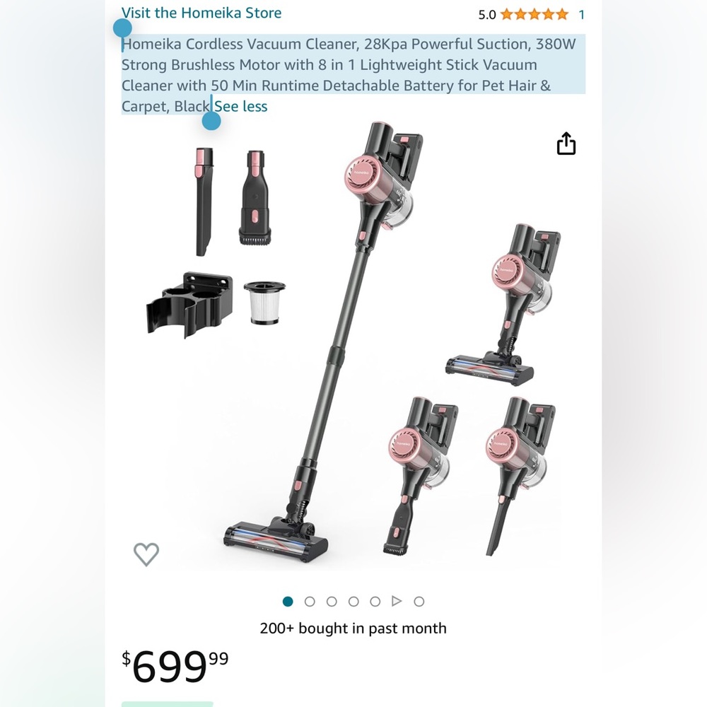 Homeika Cordless Stick Vacuum
